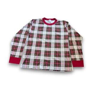 Hanna Andersson Holiday Christmas Red Plaid Pajama Shirt Top Adult Womens L